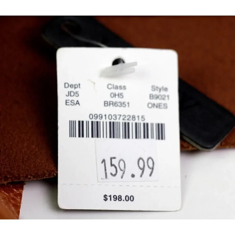 NWT ROOMY J.CREW BROWN GENUINE LEATHER HOBO BOHO SHOULDER BAG HANDBAG PURSE